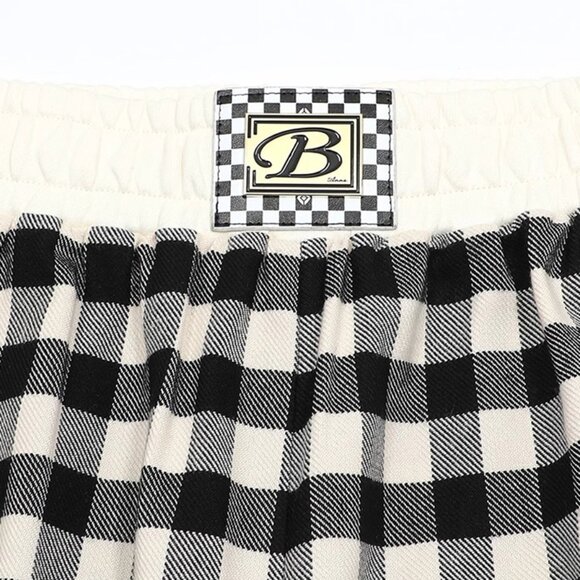 B.Sure Black And White Plaid Casual Pants - Picture 3 of 4